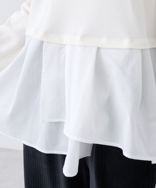 earth music&ecology（アースミュージックアンドエコロジー）の「あったかフェミニンインナー（シャツヘム）（Tシャツ/カットソー・レディース・オフホワイト・F）」の4枚目の写真