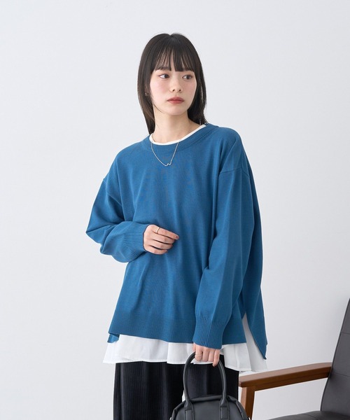 earth music&ecology（アースミュージックアンドエコロジー）の「あったかフェミニンインナー（シャツヘム）（Tシャツ/カットソー・レディース・オフホワイト・F）」の6枚目の写真