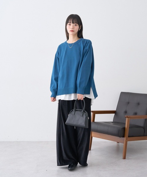 earth music&ecology（アースミュージックアンドエコロジー）の「あったかフェミニンインナー（シャツヘム）（Tシャツ/カットソー・レディース・オフホワイト・F）」の8枚目の写真