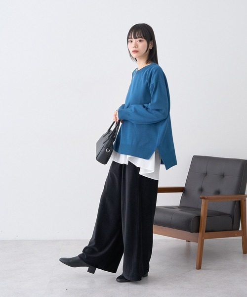 earth music&ecology（アースミュージックアンドエコロジー）の「あったかフェミニンインナー（シャツヘム）（Tシャツ/カットソー・レディース・オフホワイト・F）」の9枚目の写真