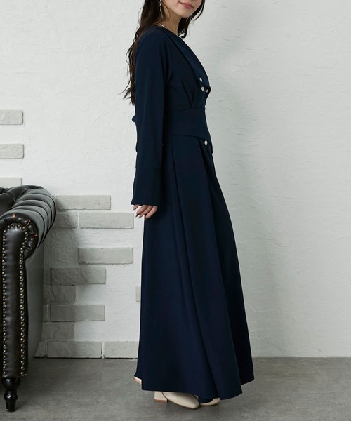 アシメボタンフレアワンピース（ワンピース）｜Elishe（エリシェ）の