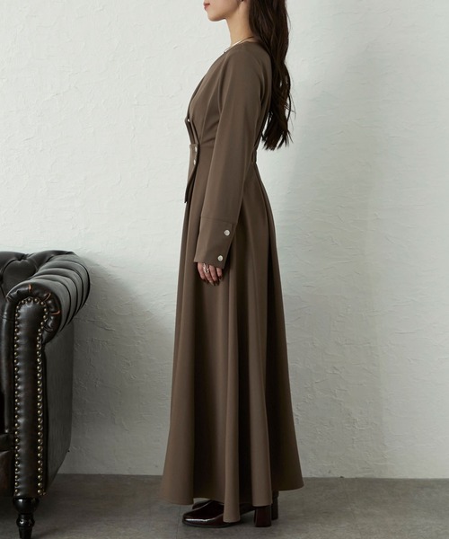 アシメボタンフレアワンピース（ワンピース）｜Elishe（エリシェ）の