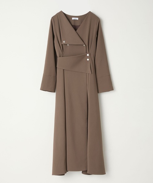 アシメボタンフレアワンピース（ワンピース）｜Elishe（エリシェ）の