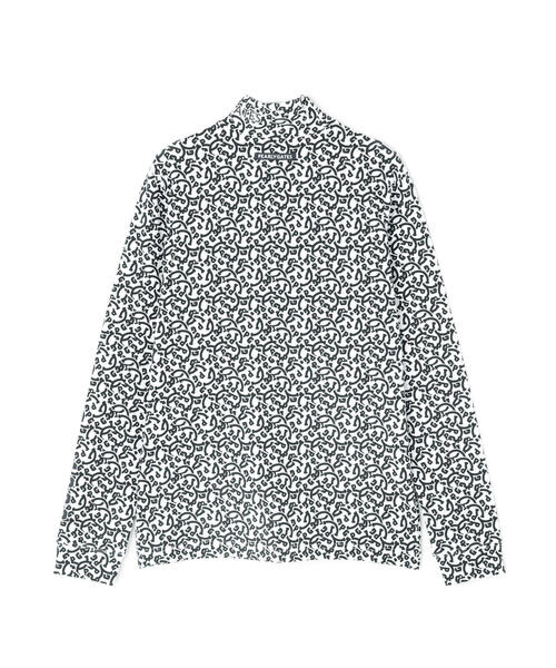 PEARLY GATES（パーリーゲイツ）の「【PEARLY GATES】綿ベア天竺長袖ハイネックカットソー ＜NICO総柄＞（Tシャツ/カットソー・レディース・ホワイト系その他・SMALL/MEDIUM）」の4枚目の写真