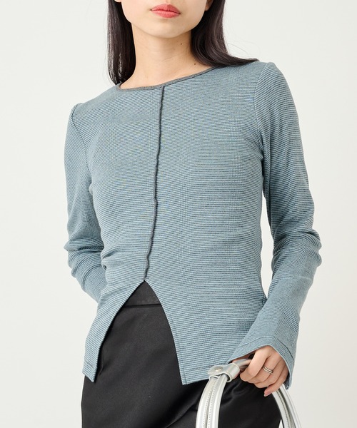 MILLER(ミラー)の「【Robert P. Miller】パネルリブ スリット プルオーバー RM254-2247(Tシャツ/カットソー・レディース・ネイビー/イエロー/その他2/その他3/その他5/グリーン/ブラウン/ライトグレー/レッド/マルチ/アイボリー/ブラック/その他6/その他4/ブルー/レッド系その他2・FREE)」の12枚目の写真