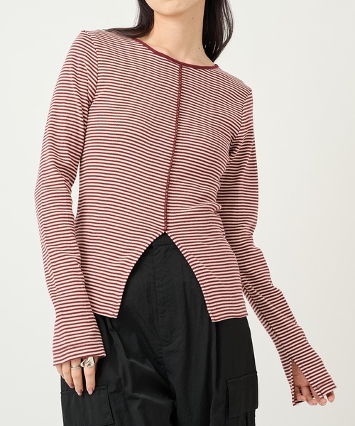 MILLER(ミラー)の「【Robert P. Miller】パネルリブ スリット プルオーバー RM254-2247(Tシャツ/カットソー・レディース・ネイビー/イエロー/その他2/その他3/その他5/グリーン/ブラウン/ライトグレー/レッド/マルチ/アイボリー/ブラック/その他6/その他4/ブルー/レッド系その他2・FREE)」の14枚目の写真
