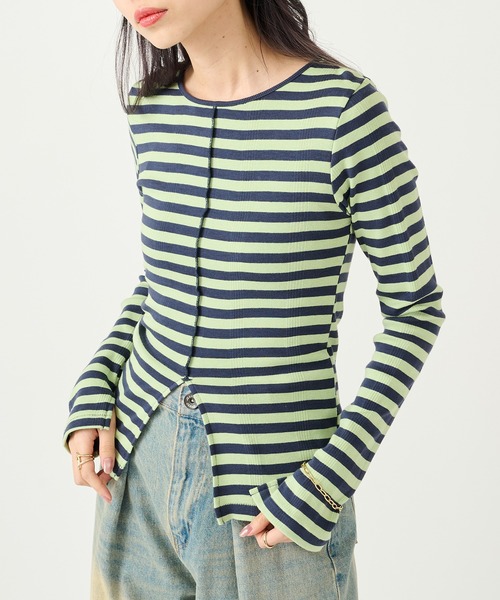 MILLER(ミラー)の「【Robert P. Miller】パネルリブ スリット プルオーバー RM254-2247(Tシャツ/カットソー・レディース・ネイビー/イエロー/その他2/その他3/その他5/グリーン/ブラウン/ライトグレー/レッド/マルチ/アイボリー/ブラック/その他6/その他4/ブルー/レッド系その他2・FREE)」の15枚目の写真