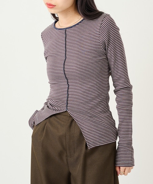 MILLER(ミラー)の「【Robert P. Miller】パネルリブ スリット プルオーバー RM254-2247(Tシャツ/カットソー・レディース・ネイビー/イエロー/その他2/その他3/その他5/グリーン/ブラウン/ライトグレー/レッド/マルチ/アイボリー/ブラック/その他6/その他4/ブルー/レッド系その他2・FREE)」の16枚目の写真