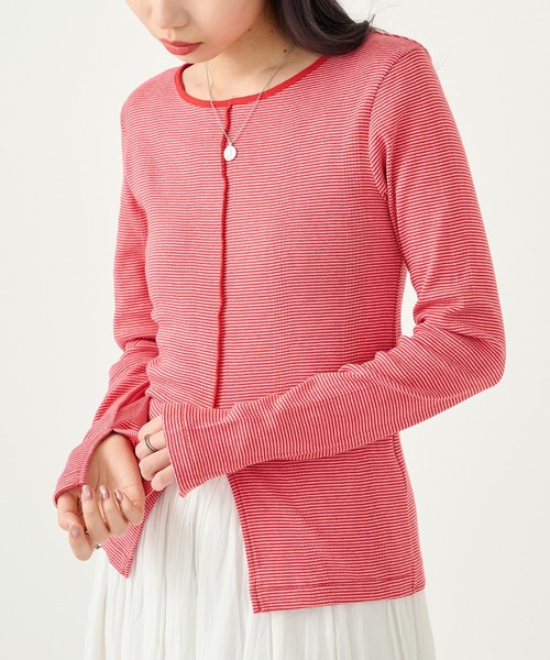 MILLER(ミラー)の「【Robert P. Miller】パネルリブ スリット プルオーバー RM254-2247(Tシャツ/カットソー・レディース・ネイビー/イエロー/その他2/その他3/その他5/グリーン/ブラウン/ライトグレー/レッド/マルチ/アイボリー/ブラック/その他6/その他4/ブルー/レッド系その他2・FREE)」の9枚目の写真