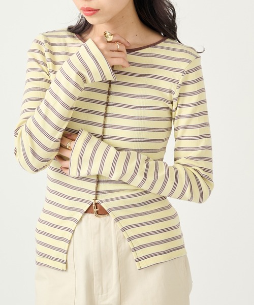 MILLER(ミラー)の「【Robert P. Miller】パネルリブ スリット プルオーバー RM254-2247(Tシャツ/カットソー・レディース・ネイビー/イエロー/その他2/その他3/その他5/グリーン/ブラウン/ライトグレー/レッド/マルチ/アイボリー/ブラック/その他6/その他4/ブルー/レッド系その他2・FREE)」の8枚目の写真