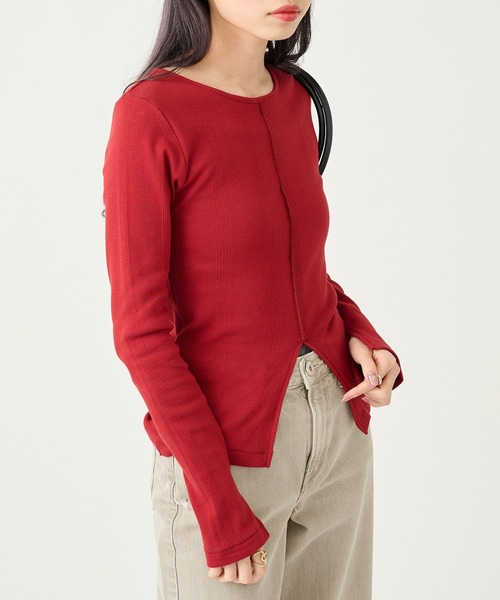 MILLER(ミラー)の「【Robert P. Miller】パネルリブ スリット プルオーバー RM254-2247(Tシャツ/カットソー・レディース・ネイビー/イエロー/その他2/その他3/その他5/グリーン/ブラウン/ライトグレー/レッド/マルチ/アイボリー/ブラック/その他6/その他4/ブルー/レッド系その他2・FREE)」の10枚目の写真