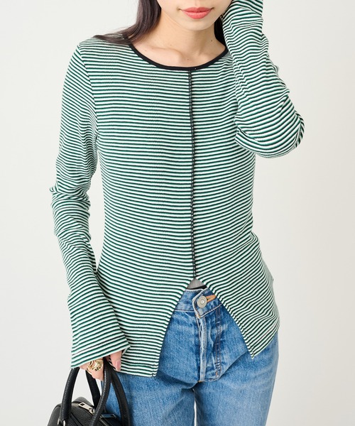 MILLER(ミラー)の「【Robert P. Miller】パネルリブ スリット プルオーバー RM254-2247(Tシャツ/カットソー・レディース・ネイビー/イエロー/その他2/その他3/その他5/グリーン/ブラウン/ライトグレー/レッド/マルチ/アイボリー/ブラック/その他6/その他4/ブルー/レッド系その他2・FREE)」の17枚目の写真
