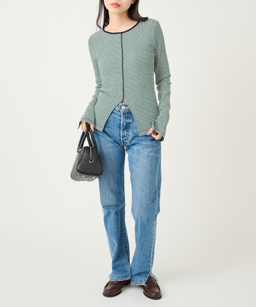 MILLER(ミラー)の「【Robert P. Miller】パネルリブ スリット プルオーバー RM254-2247(Tシャツ/カットソー・レディース・ネイビー/イエロー/その他2/その他3/その他5/グリーン/ブラウン/ライトグレー/レッド/マルチ/アイボリー/ブラック/その他6/その他4/ブルー/レッド系その他2・FREE)」の20枚目の写真