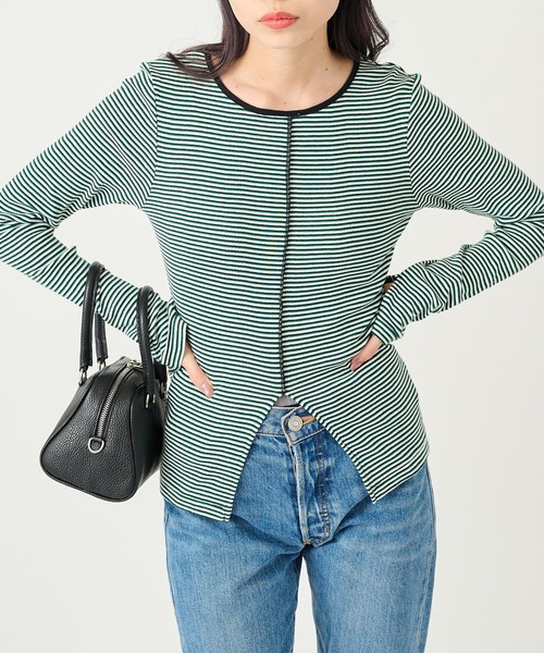 MILLER(ミラー)の「【Robert P. Miller】パネルリブ スリット プルオーバー RM254-2247(Tシャツ/カットソー・レディース・ネイビー/イエロー/その他2/その他3/その他5/グリーン/ブラウン/ライトグレー/レッド/マルチ/アイボリー/ブラック/その他6/その他4/ブルー/レッド系その他2・FREE)」の18枚目の写真