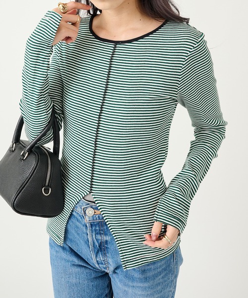 MILLER(ミラー)の「【Robert P. Miller】パネルリブ スリット プルオーバー RM254-2247(Tシャツ/カットソー・レディース・ネイビー/イエロー/その他2/その他3/その他5/グリーン/ブラウン/ライトグレー/レッド/マルチ/アイボリー/ブラック/その他6/その他4/ブルー/レッド系その他2・FREE)」の19枚目の写真