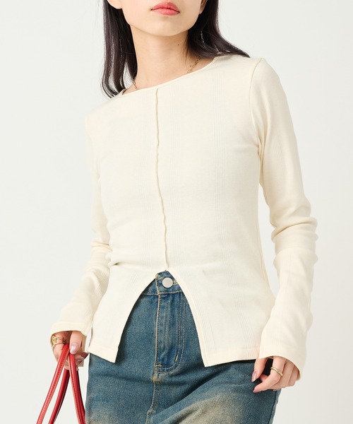 MILLER(ミラー)の「【Robert P. Miller】パネルリブ スリット プルオーバー RM254-2247(Tシャツ/カットソー・レディース・ネイビー/イエロー/その他2/その他3/その他5/グリーン/ブラウン/ライトグレー/レッド/マルチ/アイボリー/ブラック/その他6/その他4/ブルー/レッド系その他2・FREE)」の22枚目の写真