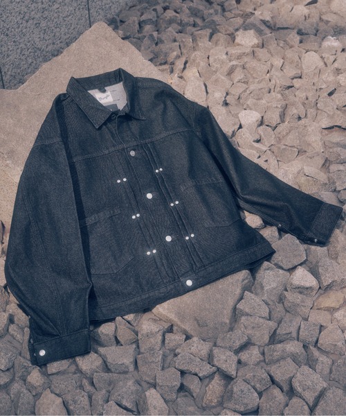 HARE(ハレ)の「【Wrangler×HARE SET UP対応】デニムジャケット(HARE)(デニムジャケット・メンズ・ブラック/ネイビー・SMALL/MEDIUM)」の2枚目の写真