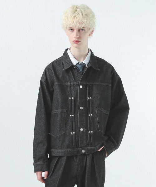 HARE(ハレ)の「【Wrangler×HARE SET UP対応】デニムジャケット(HARE)(デニムジャケット・メンズ・ブラック/ネイビー・SMALL/MEDIUM)」の15枚目の写真