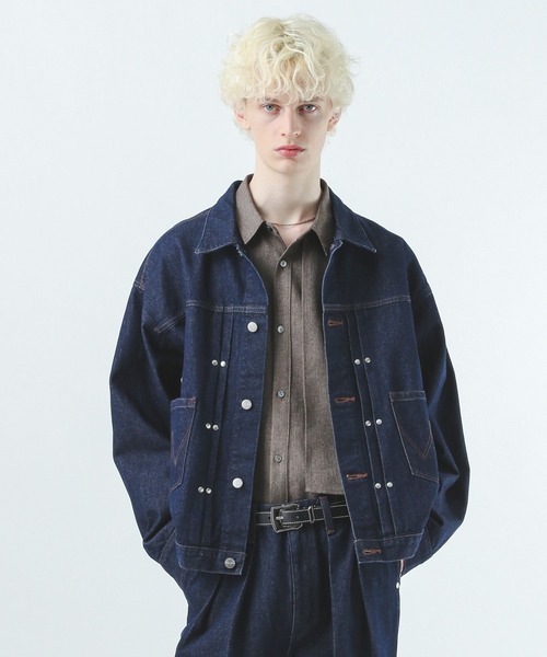 HARE(ハレ)の「【Wrangler×HARE SET UP対応】デニムジャケット(HARE)(デニムジャケット・メンズ・ブラック/ネイビー・SMALL/MEDIUM)」の21枚目の写真