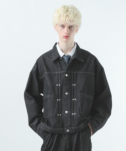 HARE(ハレ)の「【Wrangler×HARE SET UP対応】デニムジャケット(HARE)(デニムジャケット・メンズ・ブラック/ネイビー・SMALL/MEDIUM)」の14枚目の写真