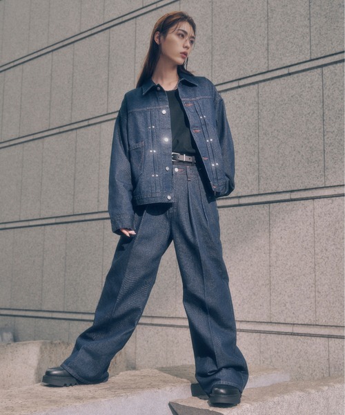 HARE(ハレ)の「【Wrangler×HARE SET UP対応】デニムジャケット(HARE)(デニムジャケット・メンズ・ブラック/ネイビー・SMALL/MEDIUM)」の8枚目の写真