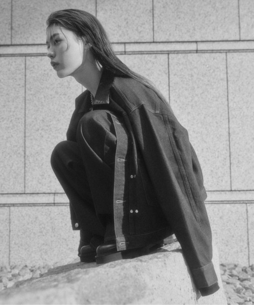 HARE(ハレ)の「【Wrangler×HARE SET UP対応】デニムジャケット(HARE)(デニムジャケット・メンズ・ブラック/ネイビー・SMALL/MEDIUM)」の3枚目の写真