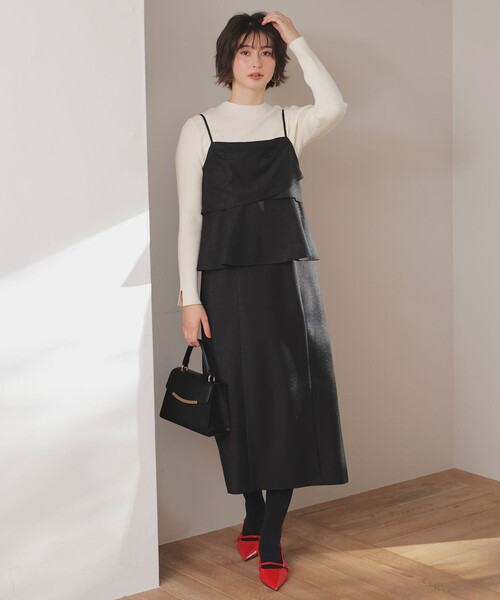 ANY SIS(エニィスィス)の「【2SET】ビスチェ ワンピース × ニット セット(セットアップ・レディース・黄土色系/ブラック系・X-LARGE)」の10枚目の写真