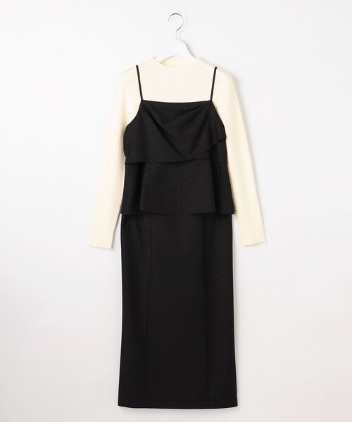 ANY SIS(エニィスィス)の「【2SET】ビスチェ ワンピース × ニット セット(セットアップ・レディース・黄土色系/ブラック系・X-LARGE)」の6枚目の写真
