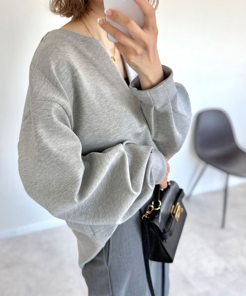 NOAHL(ノアル)の「【NOAHL】《accoさんコラボ》キーネックダンボールニットトップス(ニット/セーター・レディース・ブラウン/グレー/チャコールグレー/アイボリー/ブラック・M/MT)」の22枚目の写真