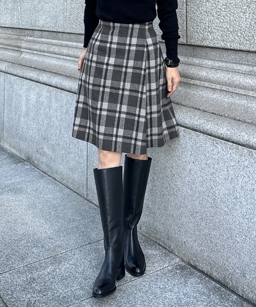 セール】Aラインチェックスカート（スカート）｜JENNE（ジェンヌ）の
