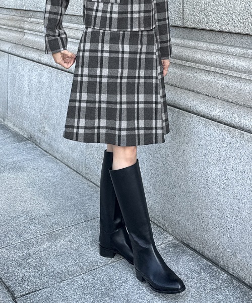 JENNE(ジェンヌ)の「Aラインチェックスカート(スカート・レディース・ブラック/ネイビー・X-LARGE/LARGE/MEDIUM/SMALL)」の6枚目の写真
