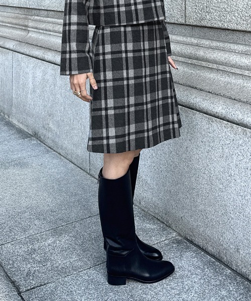 JENNE(ジェンヌ)の「Aラインチェックスカート(スカート・レディース・ブラック/ネイビー・X-LARGE/LARGE/MEDIUM/SMALL)」の9枚目の写真
