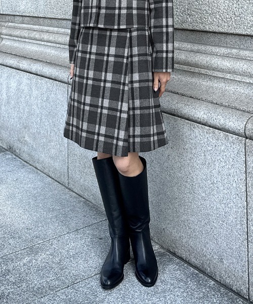 JENNE(ジェンヌ)の「Aラインチェックスカート(スカート・レディース・ブラック/ネイビー・X-LARGE/LARGE/MEDIUM/SMALL)」の10枚目の写真