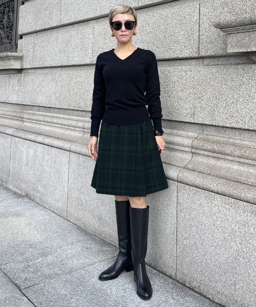 JENNE(ジェンヌ)の「Aラインチェックスカート(スカート・レディース・ブラック/ネイビー・X-LARGE/LARGE/MEDIUM/SMALL)」の11枚目の写真