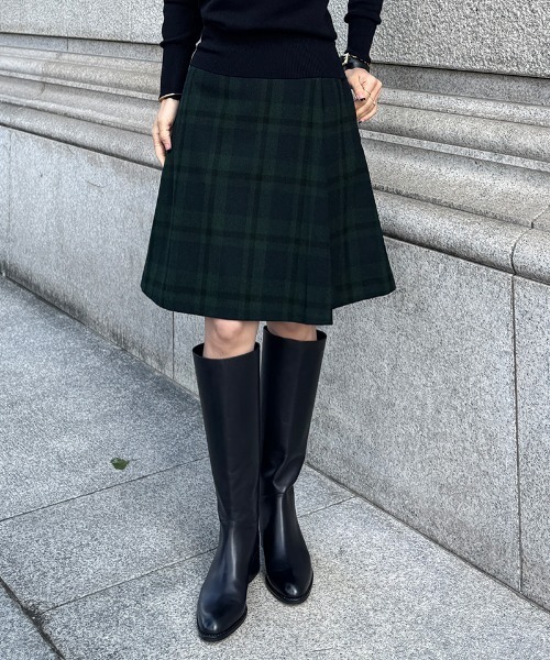 JENNE(ジェンヌ)の「Aラインチェックスカート(スカート・レディース・ブラック/ネイビー・X-LARGE/LARGE/MEDIUM/SMALL)」の12枚目の写真