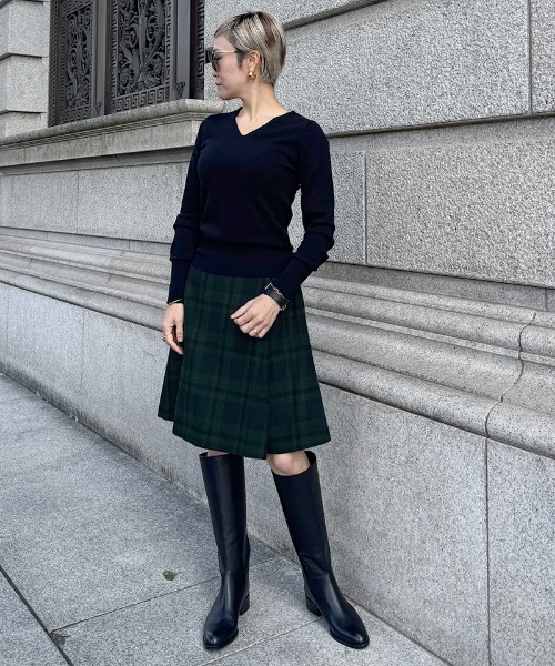 JENNE(ジェンヌ)の「Aラインチェックスカート(スカート・レディース・ブラック/ネイビー・X-LARGE/LARGE/MEDIUM/SMALL)」の14枚目の写真