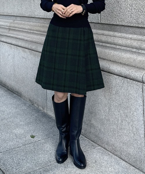 JENNE(ジェンヌ)の「Aラインチェックスカート(スカート・レディース・ブラック/ネイビー・X-LARGE/LARGE/MEDIUM/SMALL)」の20枚目の写真