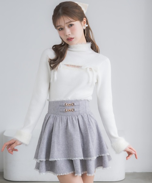 couture BY ROJITA(クチュールバイロジータ)の「デコルテ開きニット(ニット/セーター・レディース・グレー/ブラック/ホワイト・FREE)」の22枚目の写真