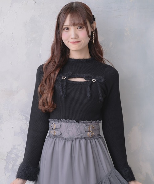 couture BY ROJITA(クチュールバイロジータ)の「デコルテ開きニット(ニット/セーター・レディース・グレー/ブラック/ホワイト・FREE)」の12枚目の写真