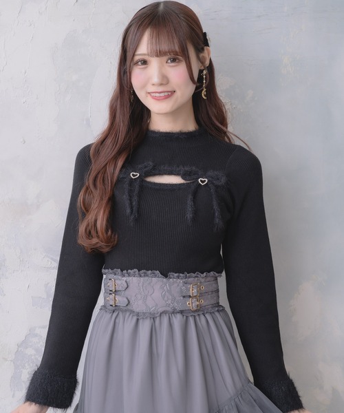couture BY ROJITA(クチュールバイロジータ)の「デコルテ開きニット(ニット/セーター・レディース・グレー/ブラック/ホワイト・FREE)」の13枚目の写真