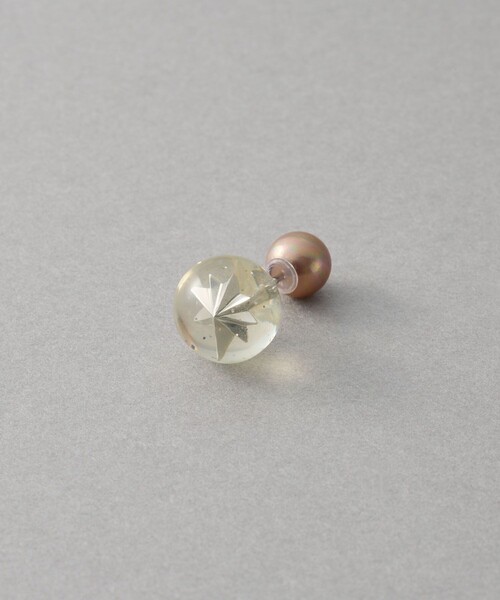 ete（エテ）の「○ダブルライン ビジュー フローピアス（ピアス（片耳