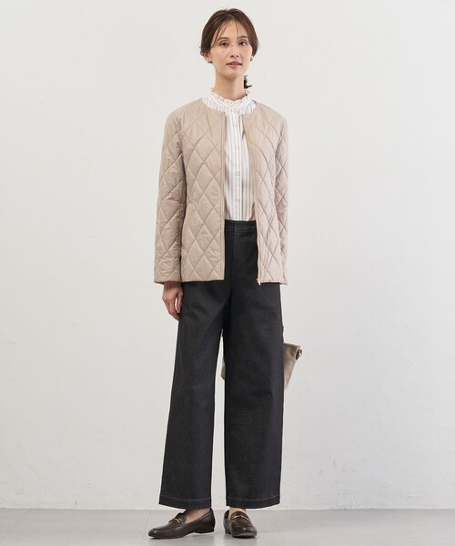 J.PRESS(ジェイプレス)の「BEZコットンナイロン ストライプ フリル襟 ブラウス(シャツ/ブラウス・レディース・サックスブルー系1/ピンク系1/ホワイト系/イエロー系1・T15/T13)」の12枚目の写真