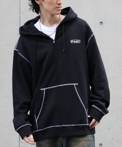 セール】【HUF/ハフ】STRETCH F/Z HOODIE/裏起毛 ストレッチ 配色