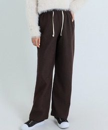 ワイドパンツ 裏起毛 パンツ ボトムス レディース カジュアル ゴム 伸縮性 リラックスパンツ 春 秋 冬 可愛い ゆったり 暖かい きれいめ 上品 無地 かわいい 防寒 シンプル