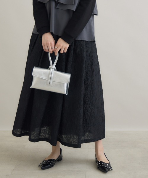 Paradise Picnic(パラダイスピクニック)の「SUGAR ROSE ジャガードフレアスカート(スカート・レディース・ホワイト/ブラック/グレー・FREE)」の14枚目の写真