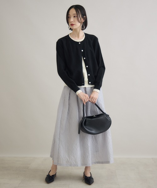 Paradise Picnic(パラダイスピクニック)の「SUGAR ROSE ジャガードフレアスカート(スカート・レディース・ホワイト/ブラック/グレー・FREE)」の17枚目の写真