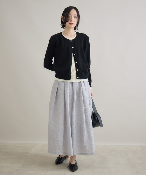 Paradise Picnic(パラダイスピクニック)の「SUGAR ROSE ジャガードフレアスカート(スカート・レディース・ホワイト/ブラック/グレー・FREE)」の18枚目の写真