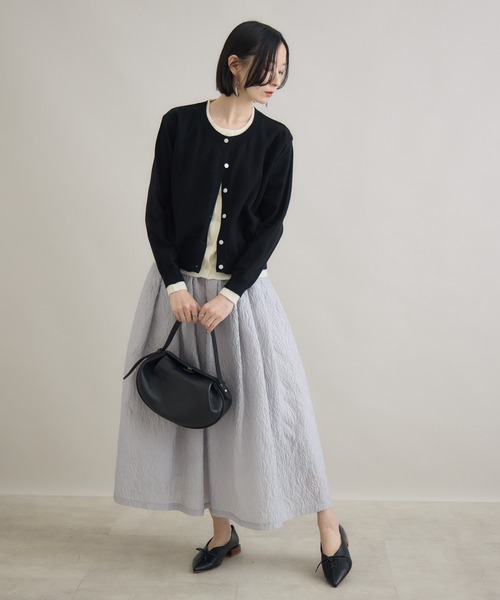 Paradise Picnic(パラダイスピクニック)の「SUGAR ROSE ジャガードフレアスカート(スカート・レディース・ホワイト/ブラック/グレー・FREE)」の19枚目の写真