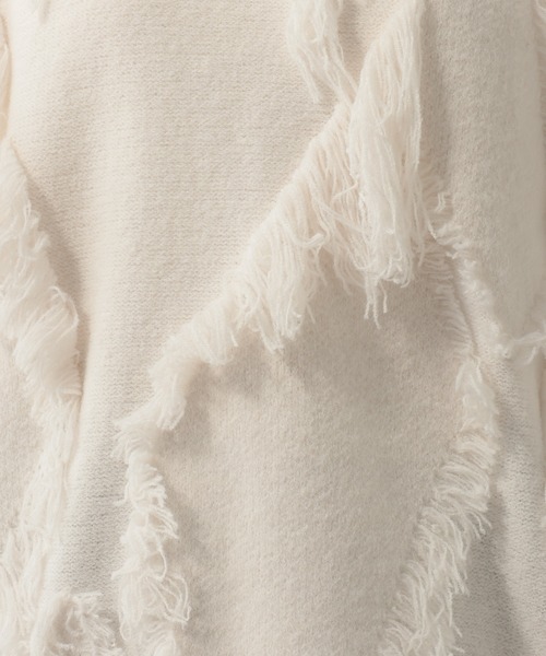 Elura(エルーラ)の「フリンジニット/621802(ニット/セーター・レディース・オフホワイト/ネイビー・FREE)」の19枚目の写真