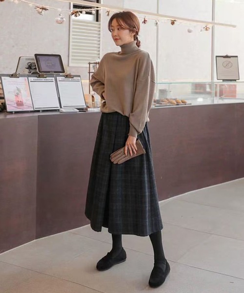 AsheKsha(アシクシャ)の「【新作】レトロチェックのワイドパンツ(その他パンツ・レディース・ダークグレー・F)」の6枚目の写真
